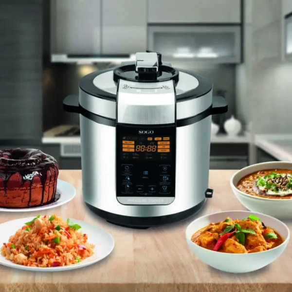 Sogo OLL-SS-10610 electric pressure cooker 6 L Black, Stainless steel 1000 W