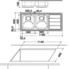 Whirlpool AM 1150 IX/LH Top-mounted sink Rectangular Stainless steel