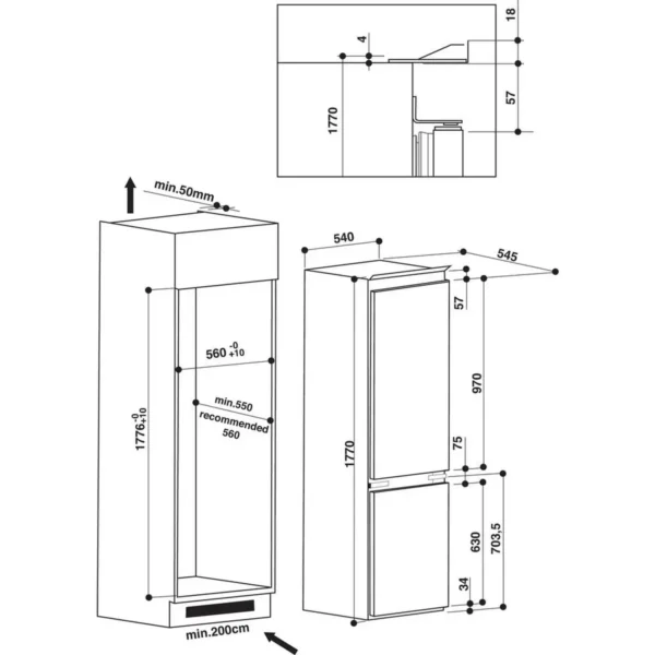 Whirlpool ART 6601/A+ Built-in 275 L Stainless steel