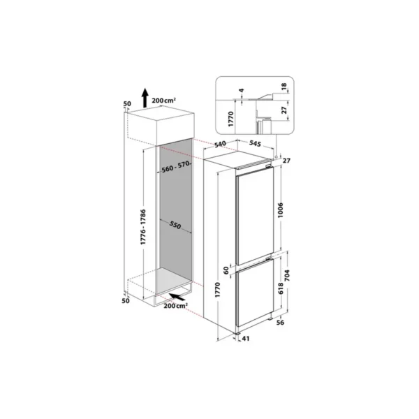 Whirlpool ART 459/A+/NF/1 Built-in 264 L G White