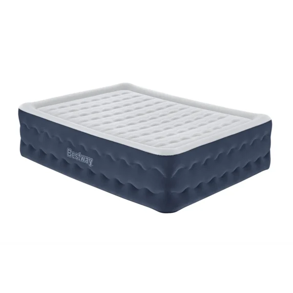 Bestway Tritech TruLeisure Air Mattress Queen with Built-in Electric Pump and Antimicrobial Coating 2.03 m x 1.52 m x 51 cm