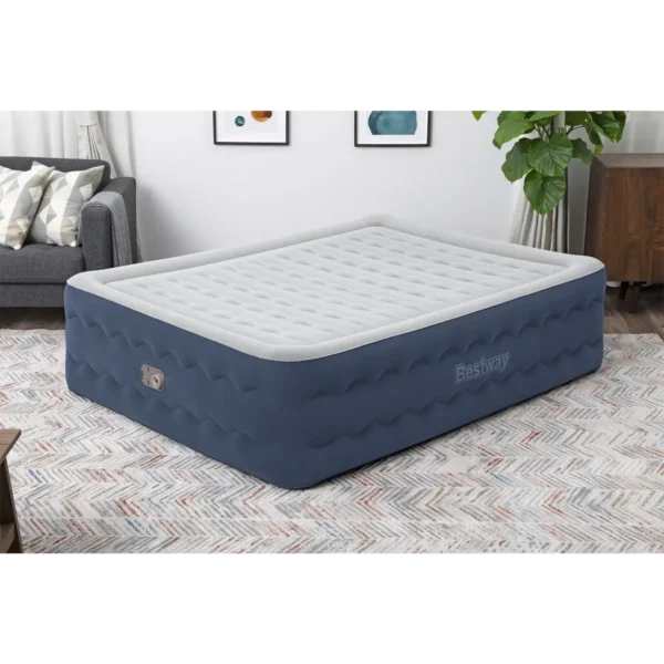 Bestway Tritech TruLeisure Air Mattress Queen with Built-in Electric Pump and Antimicrobial Coating 2.03 m x 1.52 m x 51 cm