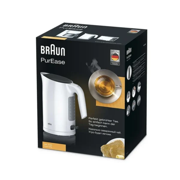 Braun PurEase WK 3100 WH electric kettle 1.7 L 2200 W White