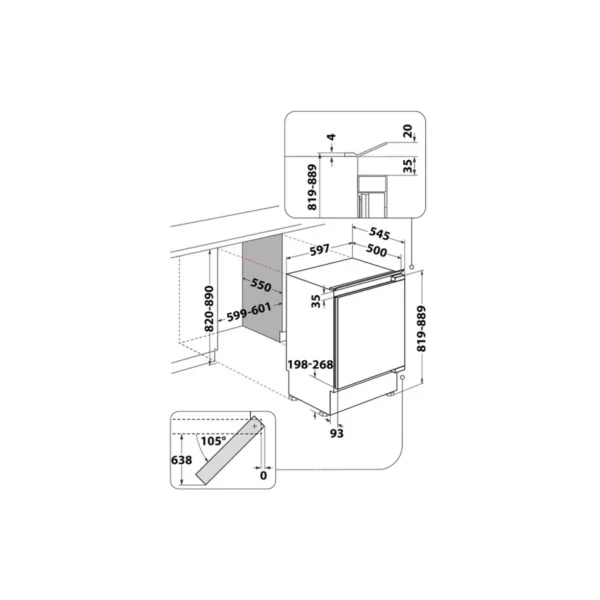 Whirlpool ARG 913/A+ combi-fridge Built-in 126 L White