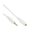 InLine Audio Cable 3.5mm M/F, Stereo, white/gold 3m