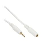 InLine Audio Cable 3.5mm M/F, Stereo, white/gold 3m