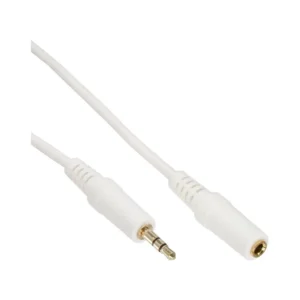 InLine Audio Cable 3.5mm M/F, Stereo, white/gold 3m