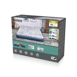Bestway Tritech Fashion Flock Air Mattress Queen with Built-in AC Pump 2.03 m x 1.52 m x 30 cm