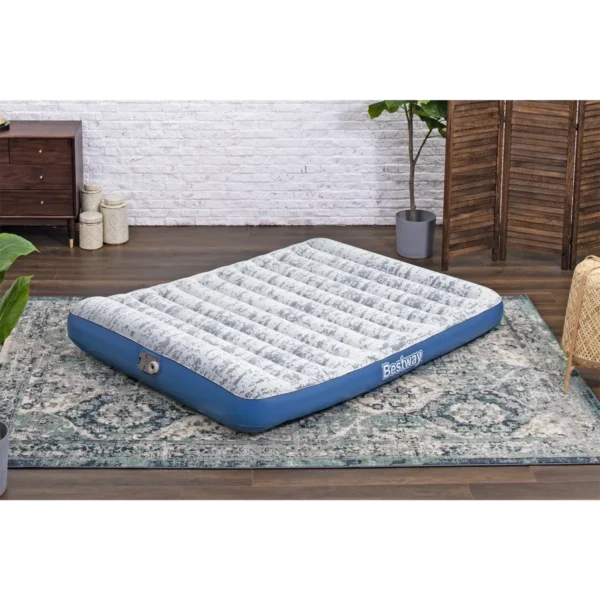 Bestway Tritech Fashion Flock Air Mattress Queen with Built-in AC Pump 2.03 m x 1.52 m x 30 cm