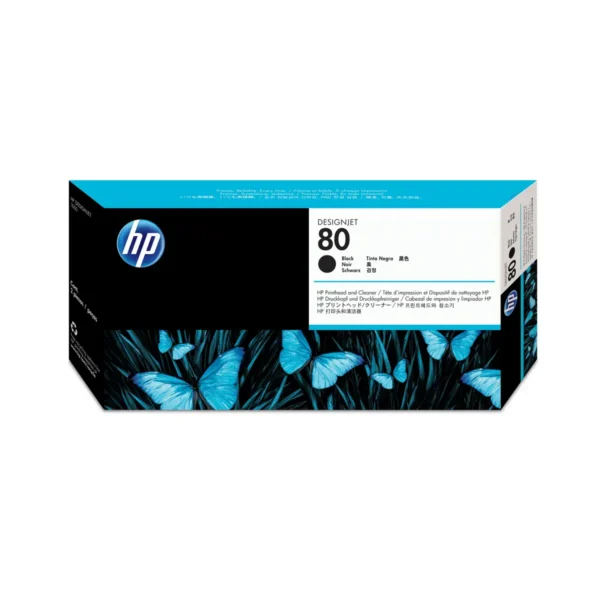 HP 80 Black DesignJet Printhead and Printhead Cleaner print head