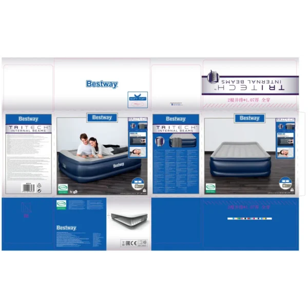 Bestway 67614 air mattress Double mattress Beige, Black Unisex