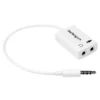 StarTech.com White headset adapter for headsets with separate headphone / microphone plugs – 3.5mm 4 position to 2x 3 position 3.5mm M/F