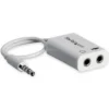 StarTech.com White headset adapter for headsets with separate headphone / microphone plugs – 3.5mm 4 position to 2x 3 position 3.5mm M/F