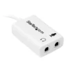 StarTech.com White headset adapter for headsets with separate headphone / microphone plugs – 3.5mm 4 position to 2x 3 position 3.5mm M/F