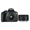 Canon EOS 2000D + EF-S 18-55 IS II + EF 50mm 1/2″ SLR Camera Body 24.1 MP CMOS 6000 x 4000 pixels Black