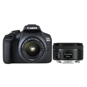 Canon EOS 2000D + EF-S 18-55 IS II + EF 50mm 1/2″ SLR Camera Body 24.1 MP CMOS 6000 x 4000 pixels Black