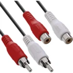 InLine Audio Cable 2x RCA male / female 2.5m