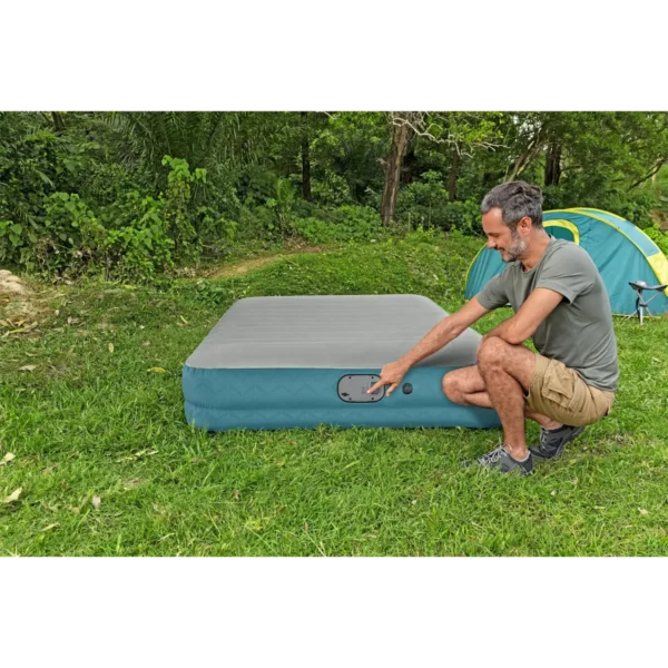 Bestway AlwayzAire Fortech Air Mattress Queen with Rechargeable Dual Pump and Antimicrobial Coating 2.03 m x 1.52 m x 36 cm