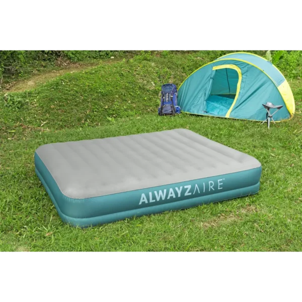 Bestway AlwayzAire Fortech Air Mattress Queen with Rechargeable Dual Pump and Antimicrobial Coating 2.03 m x 1.52 m x 36 cm