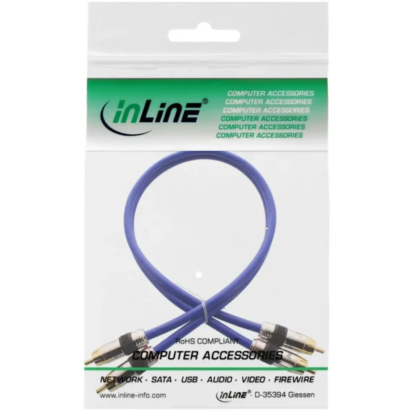 InLine Premium RCA Audio Cable 2x RCA male / male gold plated 0.5m