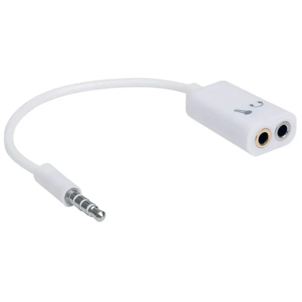 Manhattan 354561 audio cable 0.2 m 3.5mm 2 x 3.5mm White