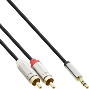 InLine Slim Audio Cable 3.5mm male / 2x RCA male 0.5m