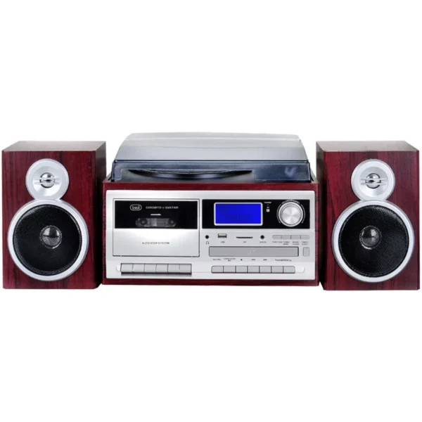 Trevi TT 1070 E Direct drive audio turntable Silver, Wood Semi Automatic