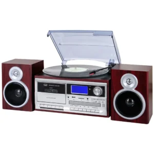 Trevi TT 1070 E Direct drive audio turntable Silver, Wood Semi Automatic