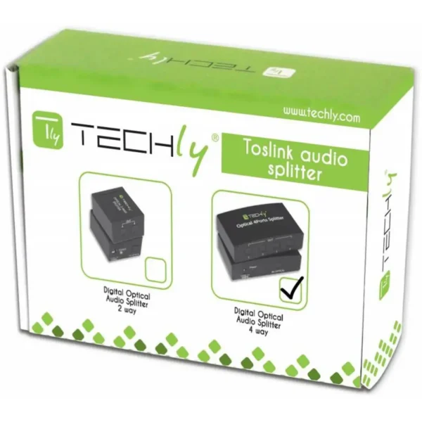 Techly Digital Audio Splitter 4 Toslink Ports IDATA TOS-SP4