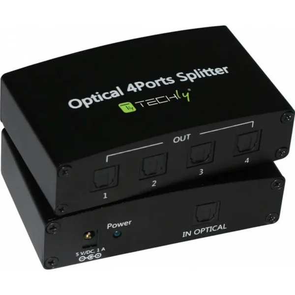 Techly Digital Audio Splitter 4 Toslink Ports IDATA TOS-SP4