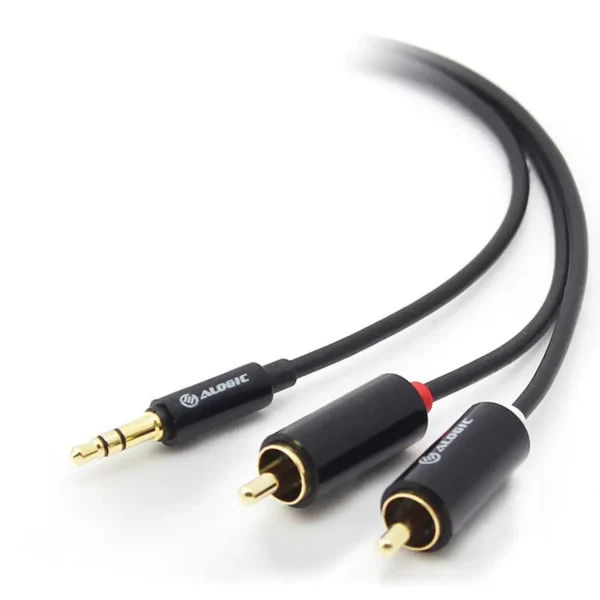 ALOGIC 3.5mm Stereo Audio to 2 X RCA Stereo Male Cable – (1) Male to (2) Male – Premium Series