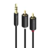 ALOGIC 3.5mm Stereo Audio to 2 X RCA Stereo Male Cable – (1) Male to (2) Male – Premium Series