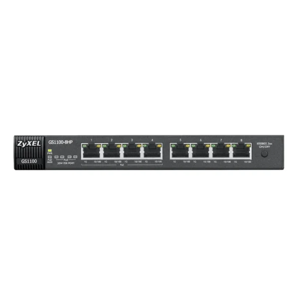 Zyxel GS1100-8HP Unmanaged Power over Ethernet (PoE) Black