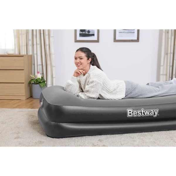 Bestway Tritech Air Mattress Twin with Built-in AC Pump and Antimicrobial Coating 1.91 m x 97 cm x 46 cm
