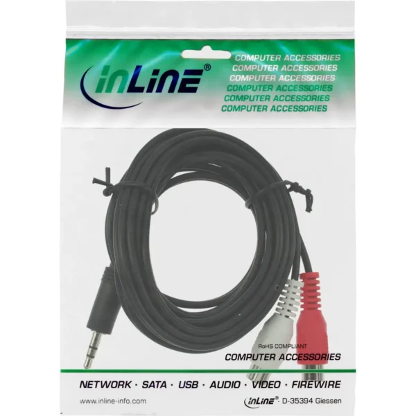 InLine Audio cable 2x RCA female / 3.5mm Stereo male 2m