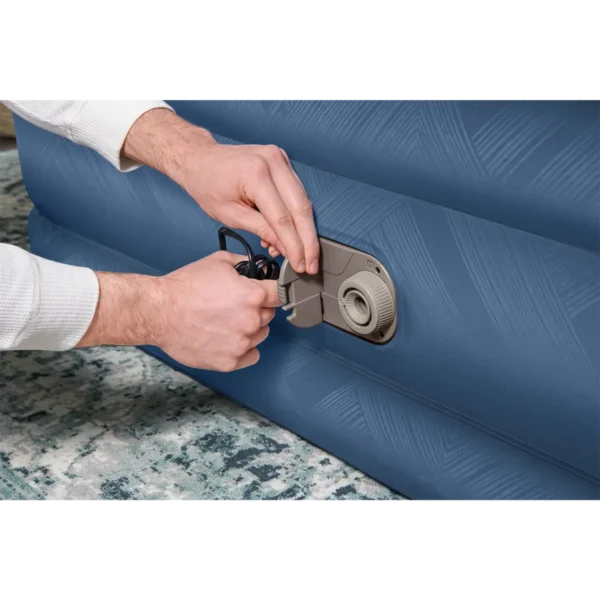 Bestway Fortech Snugable Top Air Mattress Queen with Built-in AC Pump and Antimicrobial Coating 2.03 m x 1.52 m x 46 cm