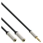 InLine 99250A audio cable 1 m 3.5mm 2 x 3.5mm Black, Silver