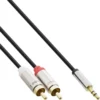 InLine Slim Audio Cable 3.5mm male / 2x RCA male 1m
