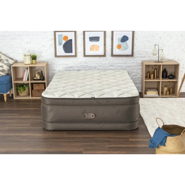 Bestway Fortech Duvet Top Air Mattress Queen with Built-in Electric Pump 2.03 m x 1.52 m x 51 cm