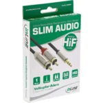 InLine Basic Slim Audio Cable 3.5mm M to 2x RCA M, 1m