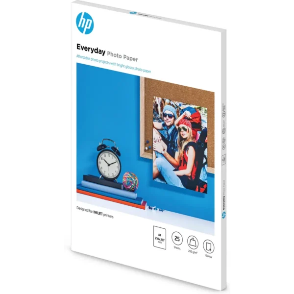 HP Everyday Photo Paper, Glossy, 200 g/m2, A4 (210 x 297 mm), 25 sheets