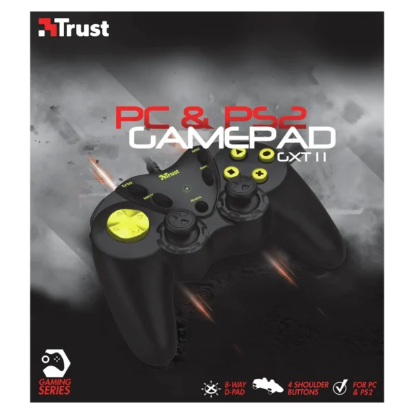 Trust 14801 Gaming Controller Black USB 2.0 Gamepad Analogue PC, Playstation 2