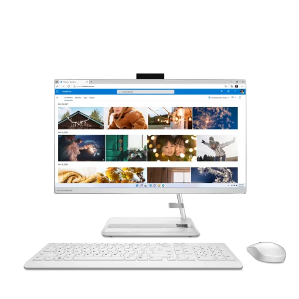 Lenovo IdeaCentre AIO 3 24IAP7 Intel® Core™ i5 i5-12450H 60.5 cm (23.8″) 1920 x 1080 pixels All-in-One PC 16 GB DDR4-SDRAM 512 GB SSD Windows 11 Home Wi-Fi 6 (802.11ax) White