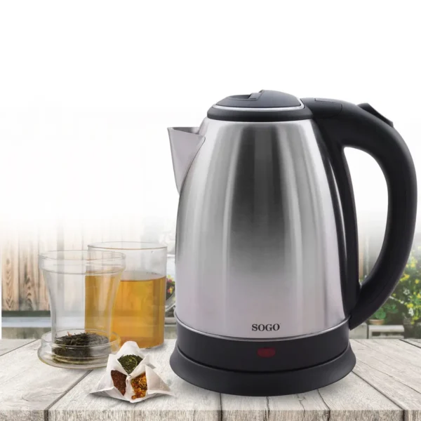 Sogo KET-SS-5790-SS electric kettle 1.8 L 1500 W Black, Stainless steel