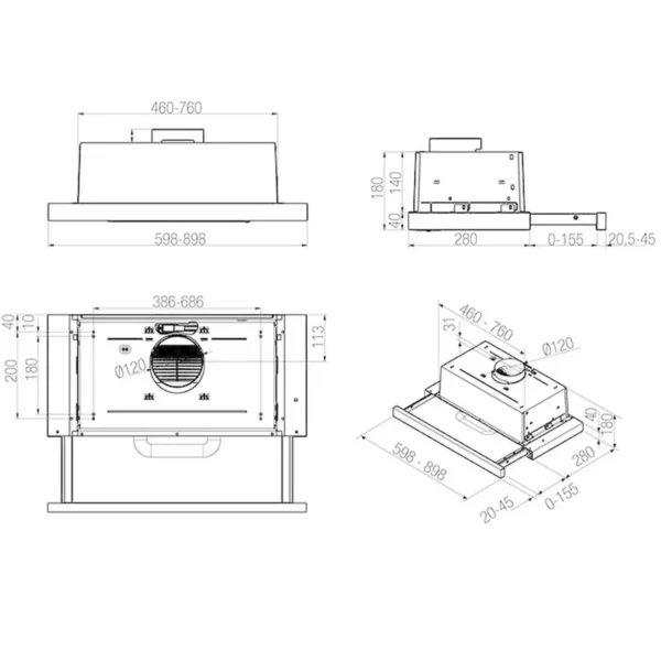 Whirlpool AKR 469 IX Built-under Stainless steel 271 m³/h