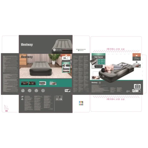 Bestway Tritech Air Mattress Twin with Built-in AC Pump 1.91 m x 97 cm x 36 cm