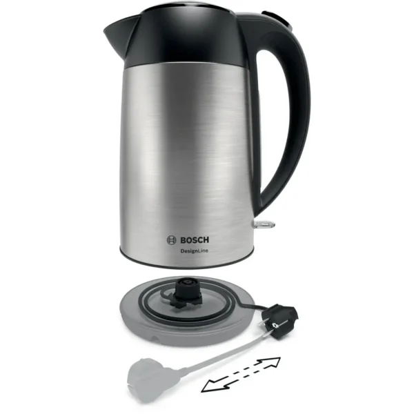 Bosch TWK3P420GB electric kettle 1.7 L 3000 W Black, Stainless steel
