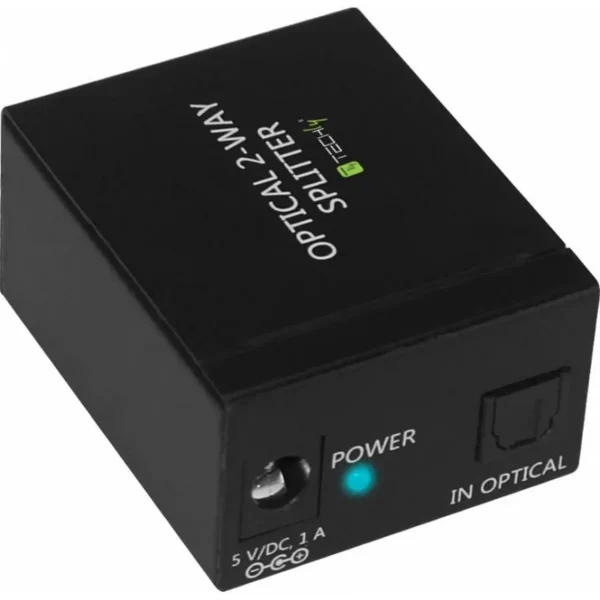 Techly Digital Audio Splitter 2 Toslink Ports IDATA TOS-SP2