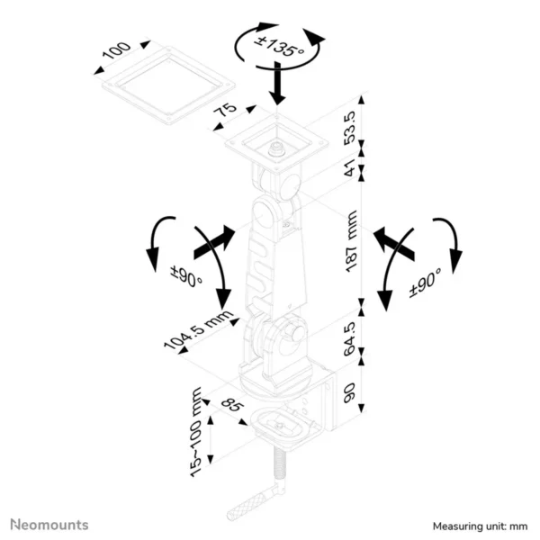 Neomounts FPMA-D400 Monitor arm 10-30″