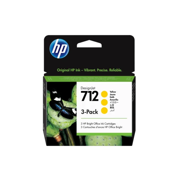 HP 712 3-pack 29-ml Yellow DesignJet Ink Cartridge